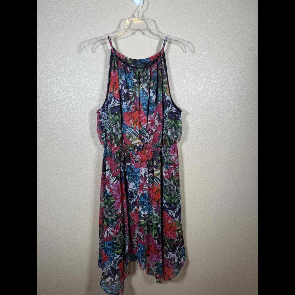 Lane Bryant Floral Gauze Sundress Sz 14/16 Spaghetti Strap‎ Flowy Summer Dress